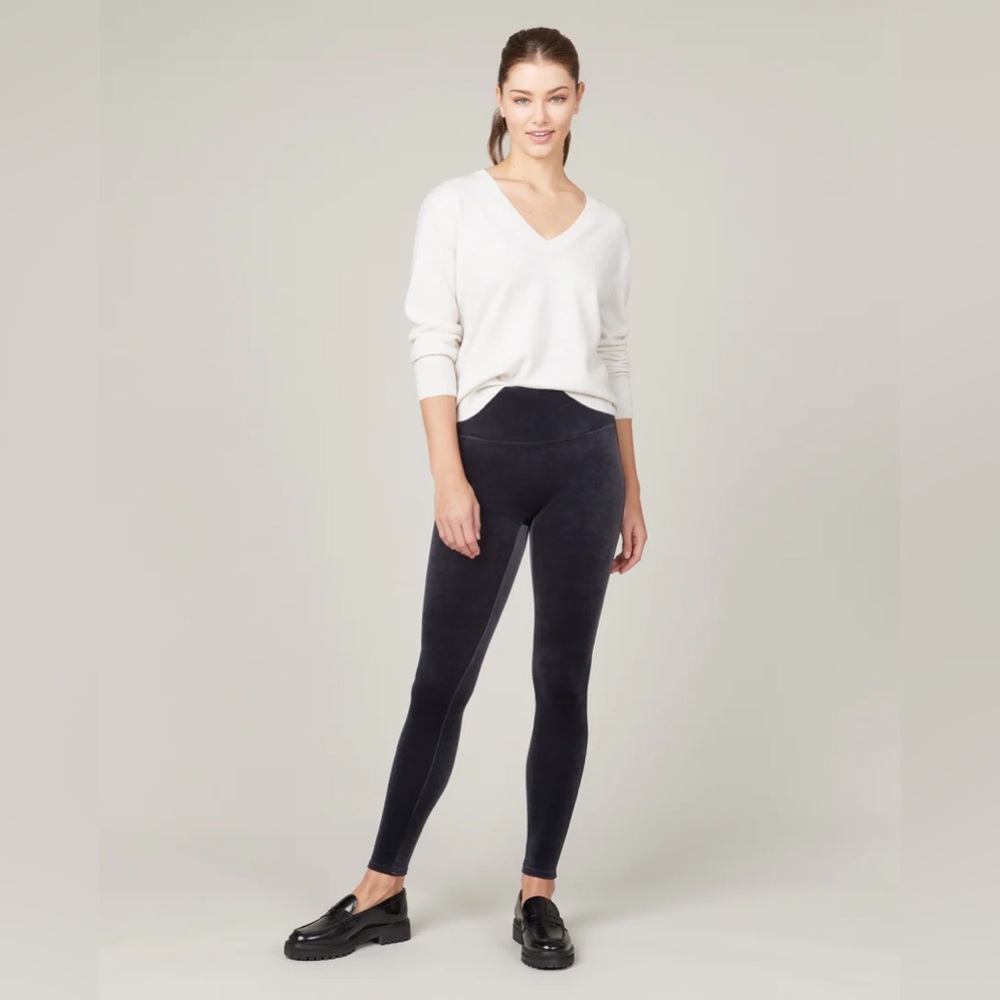 Spanx velvet leggings - classic navy - size small